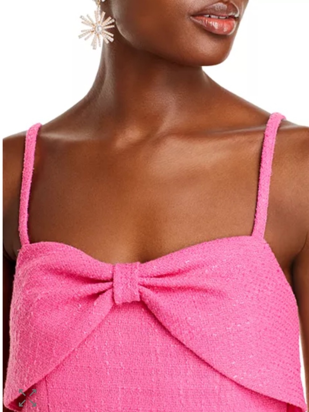 Women’s AQUA pink textured bow front dress- Size medium - Picture 3 of 10